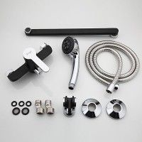 Смеситель с длинным изливом для ванны Frap H42 F2242 черный, хром