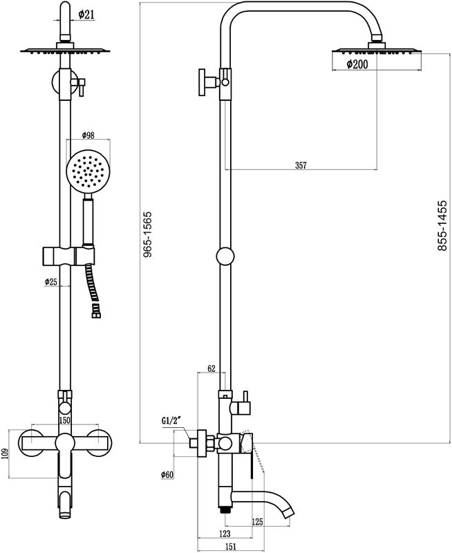 Душевая стойка Fmark FS8245 сатин