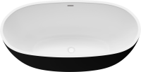 Акриловая ванна Grossman Classic GR-2403MB 150x80 см, отдельностоящая, черная, овальная, с каркасом, со сливом-переливом