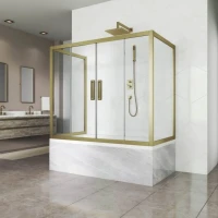 Шторка на ванну Kubele DE019 P4U-CLN-BR, 170х80 см, профиль бронза