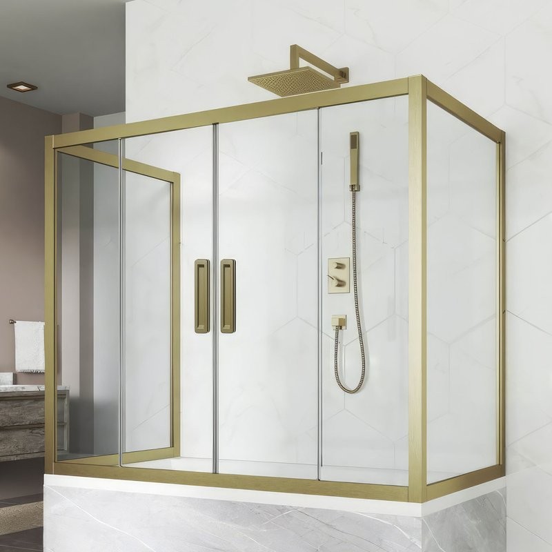 Шторка на ванну Kubele DE019 P4U-CLN-BR, 170х80 см, профиль бронза
