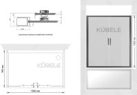 Шторка на ванну Kubele DE019 P4U-CLN-BR, 170х80 см, профиль бронза
