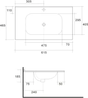 Тумба с раковиной Art&Max Elegant 60 подвесная, белая глянцевая