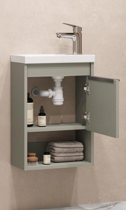 Тумба под раковину без столешницы AQUATON Хоуп 40 подвесная, 1 створка, хаки