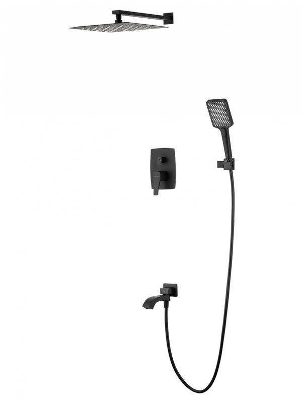 Душевой комплект Wonzon & Woghand Flex WW-88939072-MB С ВНУТРЕННЕЙ ЧАСТЬЮ, матовый черный