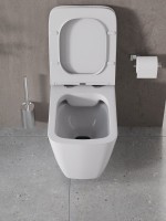 Комплект Agger ATI04100+APB100 Унитаз подвесной безободковый, с микролифтом + Система инсталляции + Кнопка смыва хром