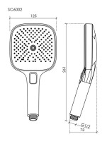 Душевая лейка Sancos Nok square SC6002CH-B хром/черный матовый 3 режима