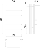 Полотенцесушитель электрический Terminus Полка П6 400*650