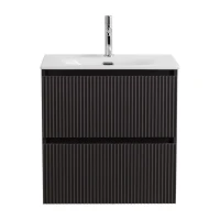 Тумба с раковиной BelBagno Uno-mini 50 подвесная, 2 ящика, матовая темно-серая