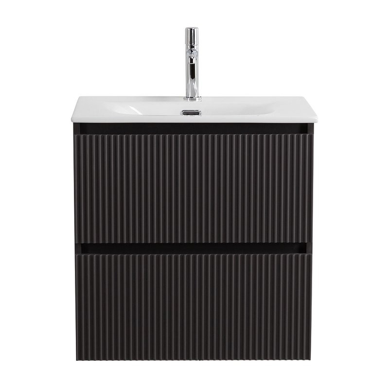 Тумба с раковиной BelBagno Uno-mini 50 подвесная, 2 ящика, матовая темно-серая