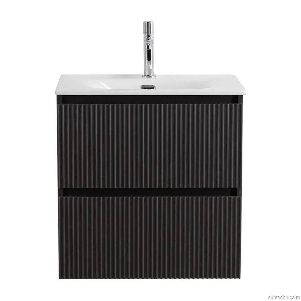 Тумба с раковиной BelBagno Uno-mini 50 подвесная, 2 ящика, матовая темно-серая