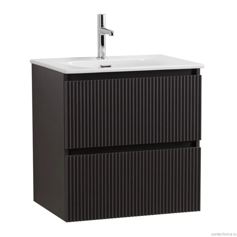 Тумба с раковиной BelBagno Uno-mini 50 подвесная, 2 ящика, матовая темно-серая