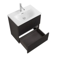 Тумба с раковиной BelBagno Uno-mini 50 подвесная, 2 ящика, матовая темно-серая