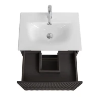 Тумба с раковиной BelBagno Uno-mini 50 подвесная, 2 ящика, матовая темно-серая