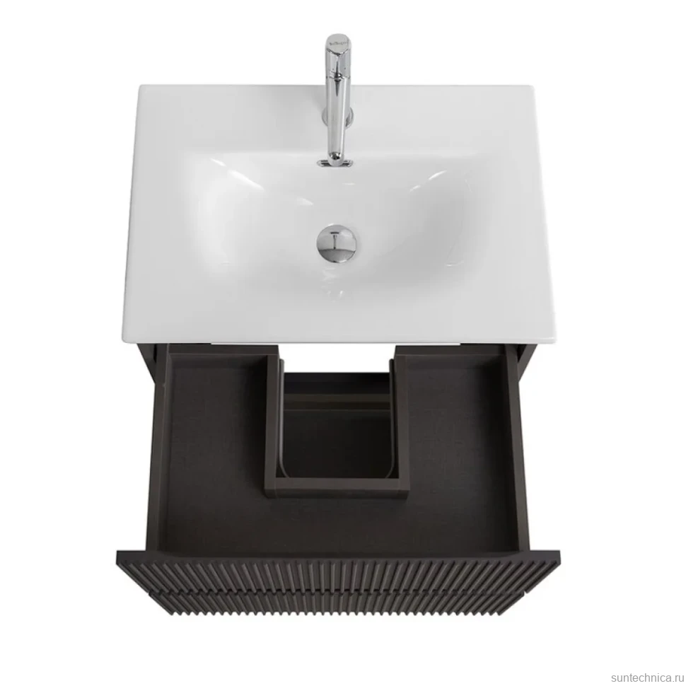 Тумба с раковиной BelBagno Uno-mini 50 подвесная, 2 ящика, матовая темно-серая