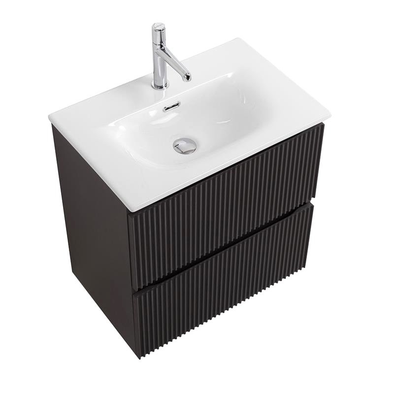 Тумба с раковиной BelBagno Uno-mini 50 подвесная, 2 ящика, матовая темно-серая