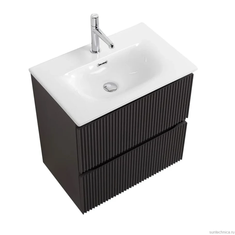 Тумба с раковиной BelBagno Uno-mini 50 подвесная, 2 ящика, матовая темно-серая