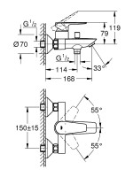Комплект для ванной Grohe BauEdge 1000180 хром