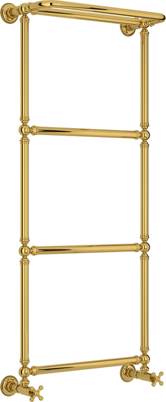 Полотенцесушитель водяной Сунержа Ренессанс 126x50, 5 секций, с полкой, золото