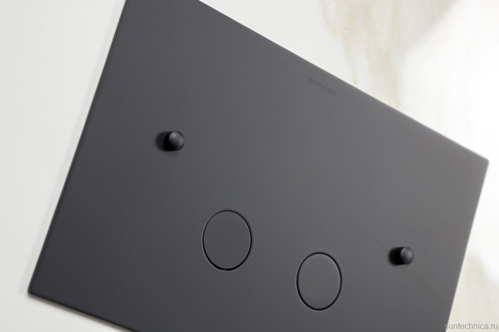 Кнопка смыва для унитаза Boheme 647-B латунь, цвет black, ультраплоская