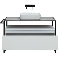 Мебель для ванной комнаты Allen Brau Priority 120 напольная, белый матовый, столешница серый структ
