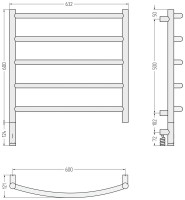 Полотенцесушитель электрический Сунержа Галант 3.1 15-6000-6060 70x65 см, подключение слева, темный титан муар, лесенка
