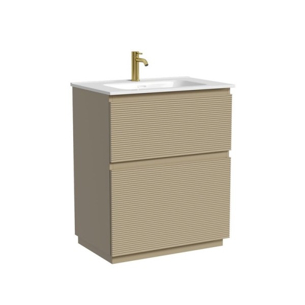 Тумба под раковину в ванную Sancos Folk Floor 690х445х850 мм, напольная с двумя ящиками, Капучино