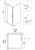 Душевой уголок Niagara Nova NG-660108111 90x90, квадратный