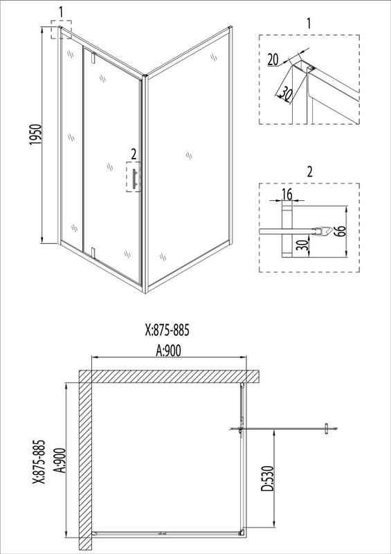 Душевой уголок Niagara Nova NG-660108111 90x90, квадратный