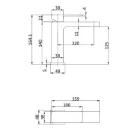 Смеситель для раковины AQUAme Savona 125 темный металл AQM6810GM