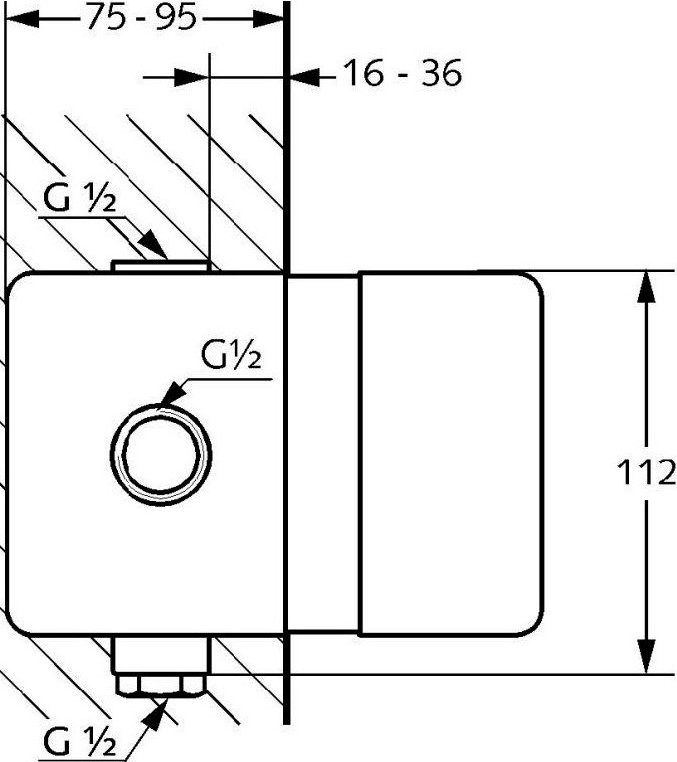 Встраиваемый смеситель для душа и ванны Kludi Bozz 38716N576 С ВНУТРЕННЕЙ ЧАСТЬЮ, брашированный никель PVD