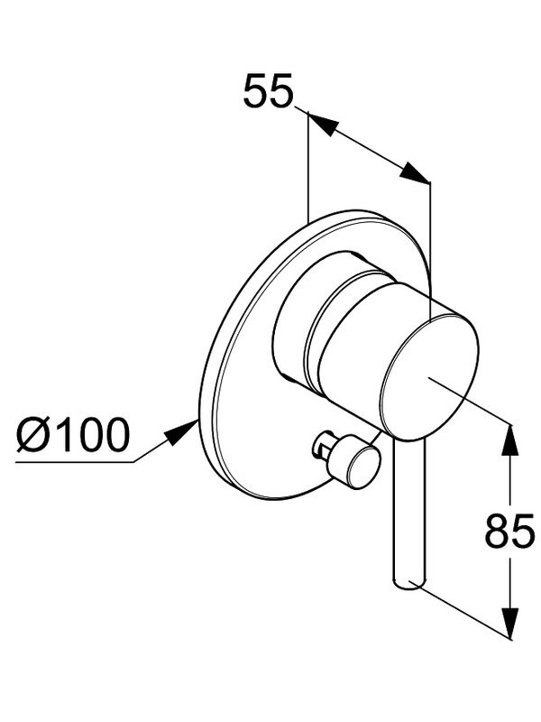 Встраиваемый смеситель для душа и ванны Kludi Bozz 38716N576 С ВНУТРЕННЕЙ ЧАСТЬЮ, брашированный никель PVD