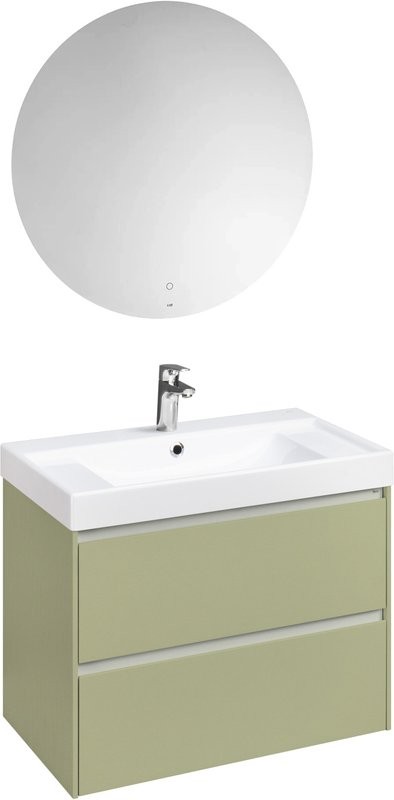 Мебель для ванной комнаты Roca Ona Olive 80 оливковая матовая, раковина ZRU9307562