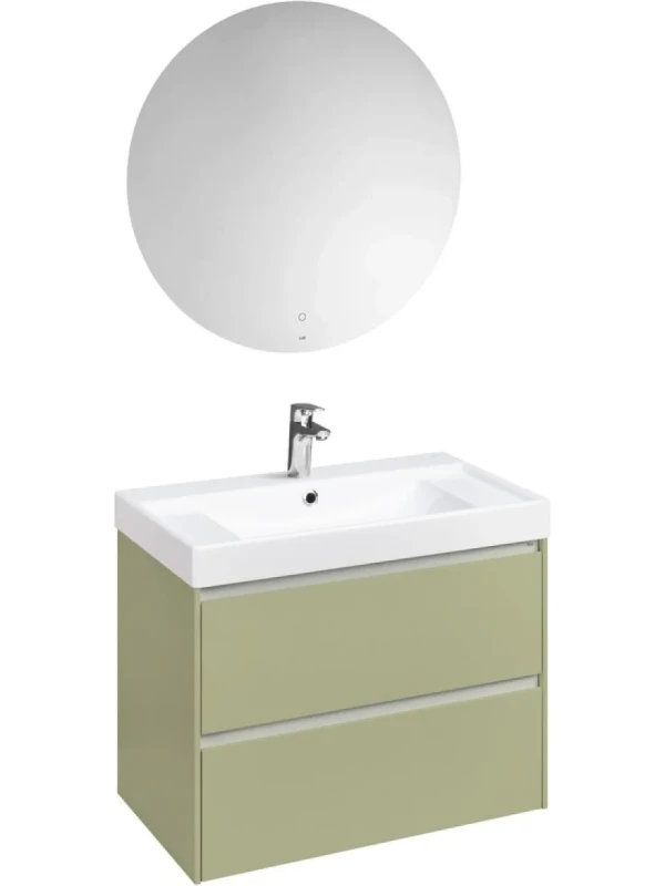 Мебель для ванной комнаты Roca Ona Olive 80 оливковая матовая, раковина ZRU9307562