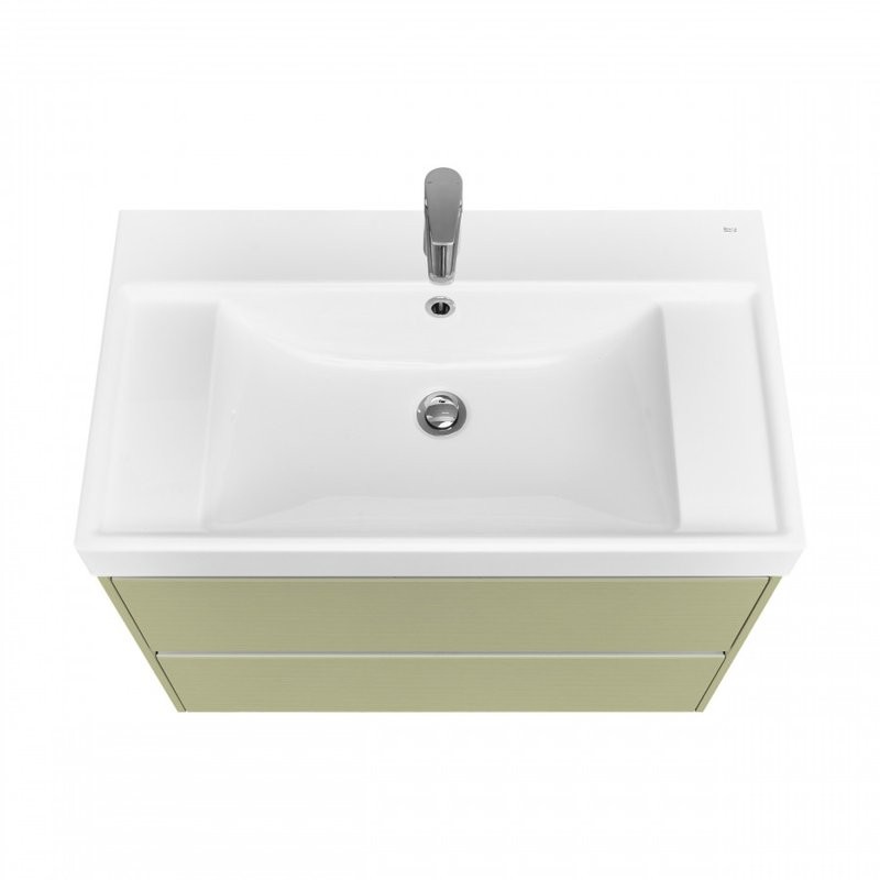 Мебель для ванной комнаты Roca Ona Olive 80 оливковая матовая, раковина ZRU9307562