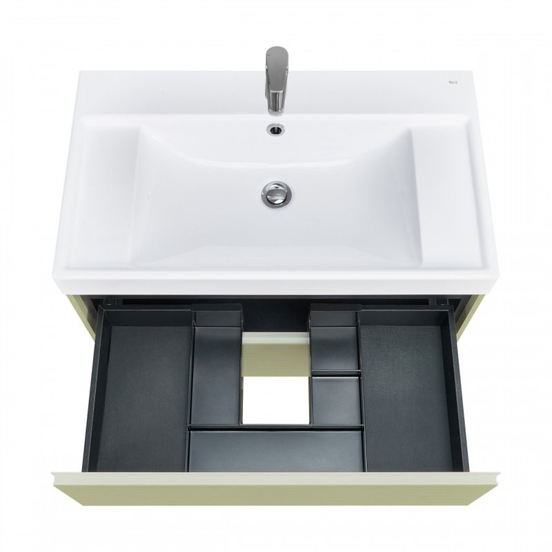 Мебель для ванной комнаты Roca Ona Olive 80 оливковая матовая, раковина ZRU9307562