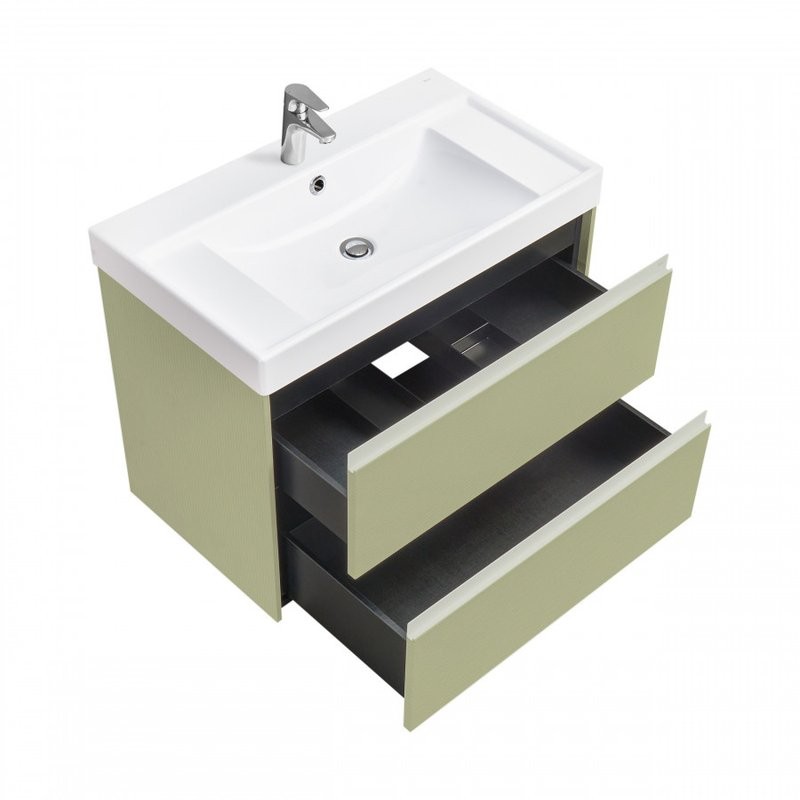 Мебель для ванной комнаты Roca Ona Olive 80 оливковая матовая, раковина ZRU9307562
