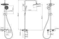 Душевая стойка STWORKI Вестфолл W1H306-Grey воронёная сталь Душевая стойка STWORKI Вестфолл W1H306-Grey воронёная сталь