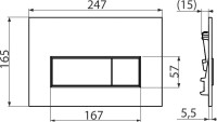 Кнопка смыва AlcaPlast Thin THIN M572 xром матовый