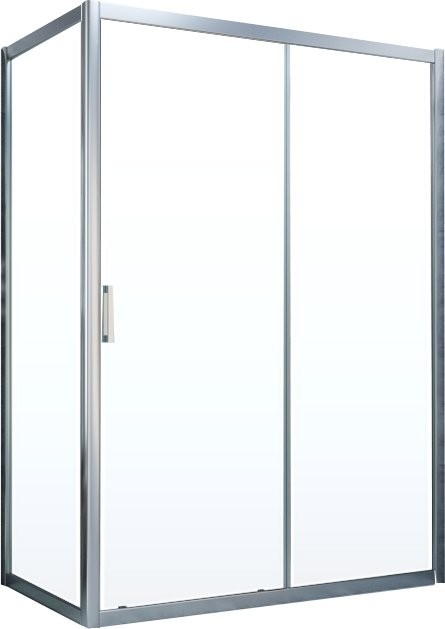 Душевой уголок Vegas Glass ZP+ZPV NOVO 110*90 07 01 профиль матовый хром, стекло прозрачное