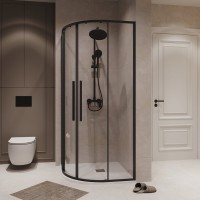 Душевой уголок Niagara Nova NG-6826-34BLACK 90x90, профиль черный матовый, стекло прозрачное