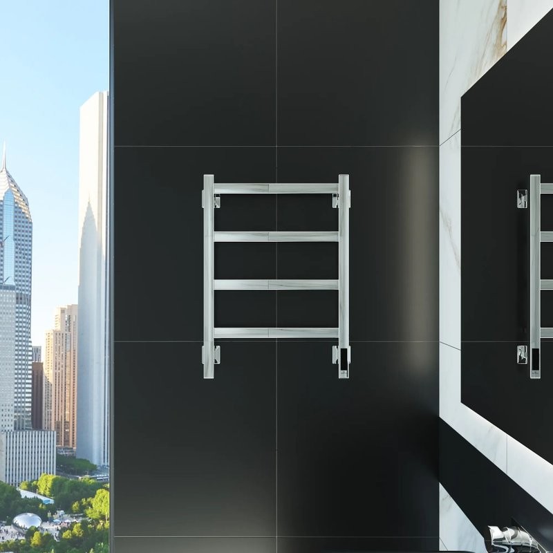 Полотенцесушитель электрический Grota Soffi K 430х600 NP EL 60x45 см, подключение справа, слева, скрытое подключение справа, глянцевый хром, лесенка