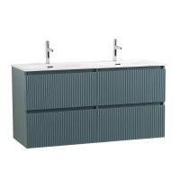 Тумба с раковиной BelBagno Uno 120 подвесная, 4 ящика, матовая голубая