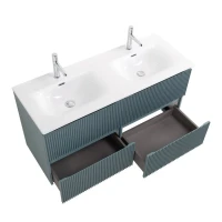 Тумба с раковиной BelBagno Uno 120 подвесная, 4 ящика, матовая голубая