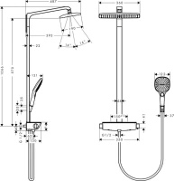 Душевая стойка Hansgrohe Raindance Select E 27112400 белый, хром