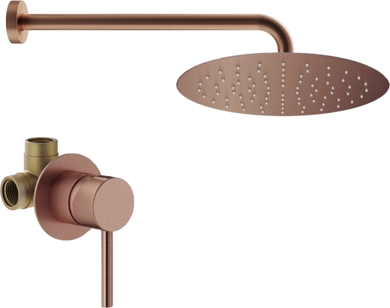 Душевой комплект Plumberia Selection Ixo KITXO01RS С ВНУТРЕННЕЙ ЧАСТЬЮ, медь брашированная