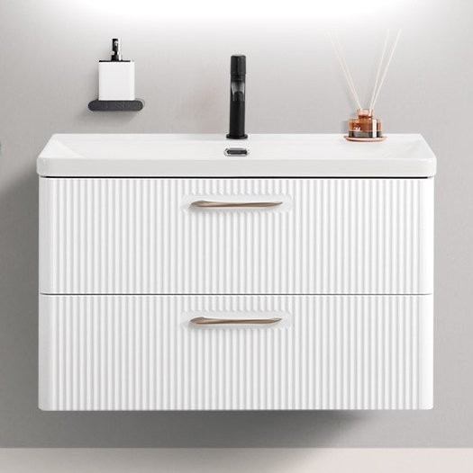 Тумба с раковиной BelBagno Due 80 bianco lucido