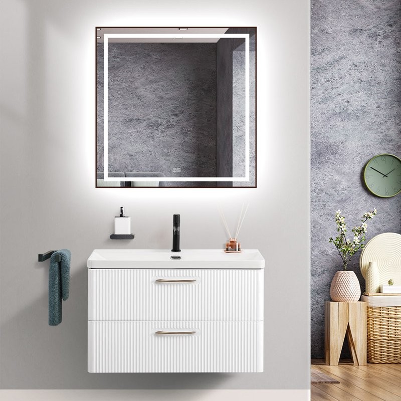 Тумба с раковиной BelBagno Due 80 bianco lucido
