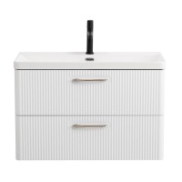 Тумба с раковиной BelBagno Due 80 bianco lucido