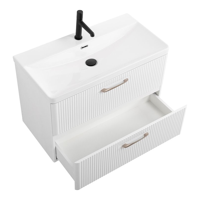 Тумба с раковиной BelBagno Due 80 bianco lucido